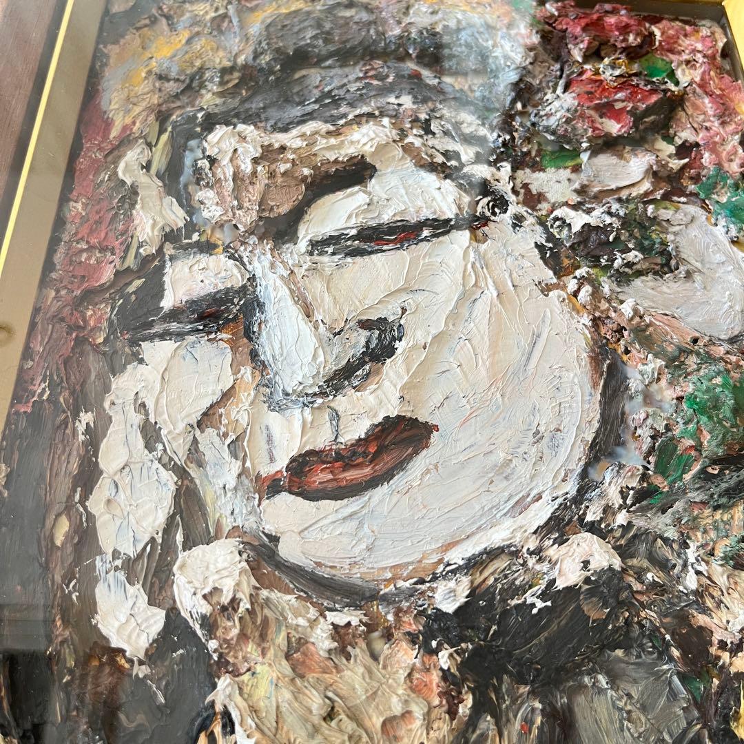 油彩 丸山妙子 仏像 画家・光陽会常任委員・福島県出身 厚塗り  油彩 G