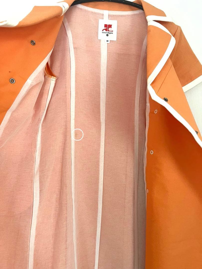 クレージュ21 レトロなオレンジ ダブルブレスト ミニワンピース 半袖サイズ40