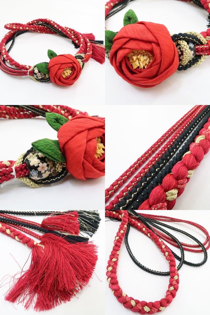 N-854◇振袖４点セット 着物 正絹 成人式 推し色 無地 帯 帯揚げ 帯締め