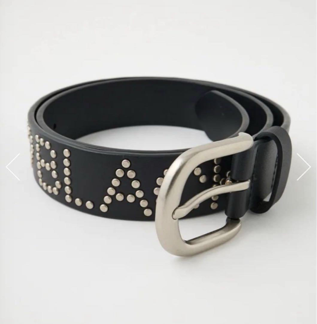 スタッズ付き黒レディースベルト MOUSSY♥ BLACKEYEPATCH