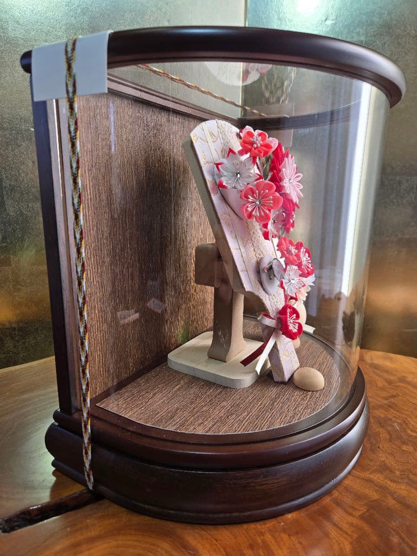 【一点限り】正月飾り　羽子板　ケース飾り　H58