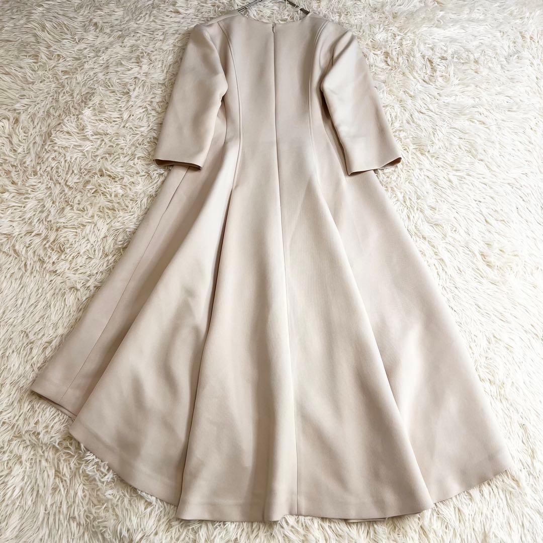 美品✨セルフォード ツイストカシュクールワンピース ひざ丈 ベージュ 34