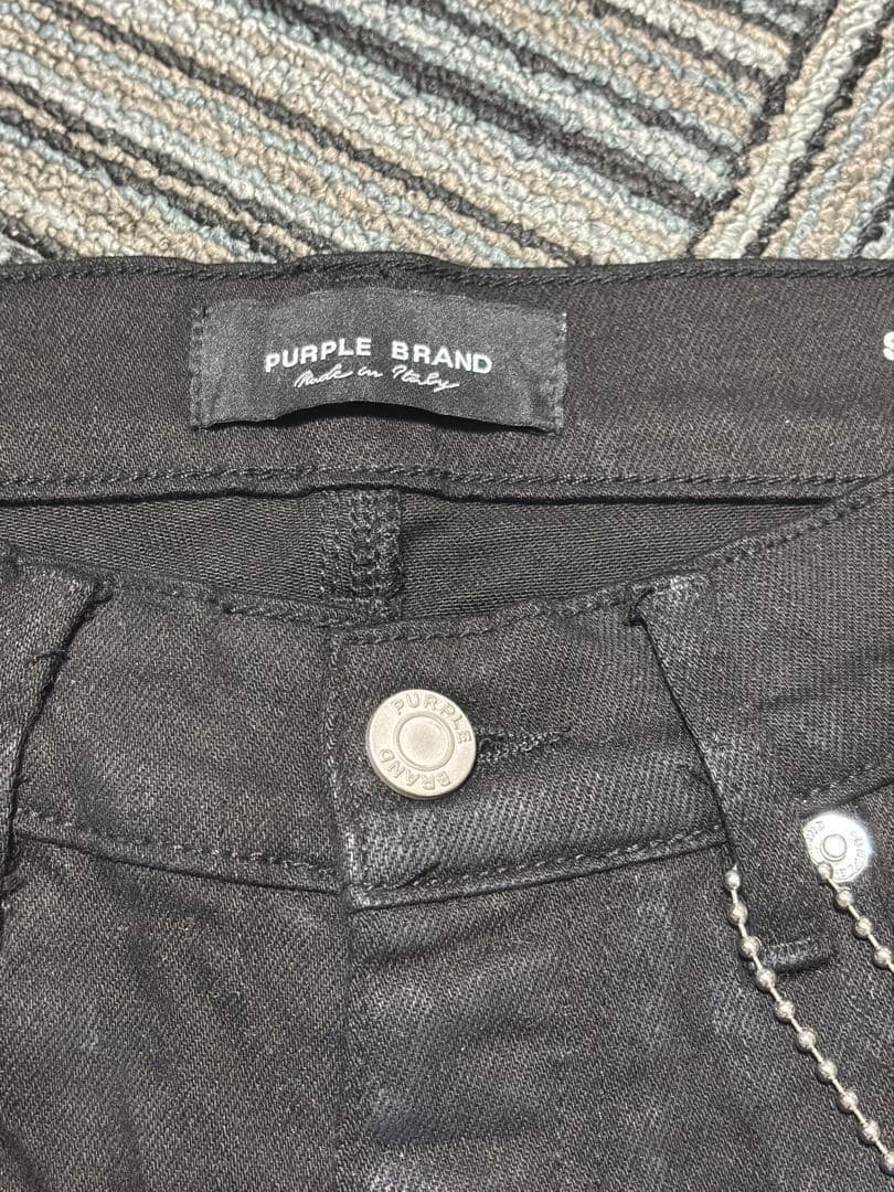 purple brand パープルブランド ブラックスキニーデニム スリム 28