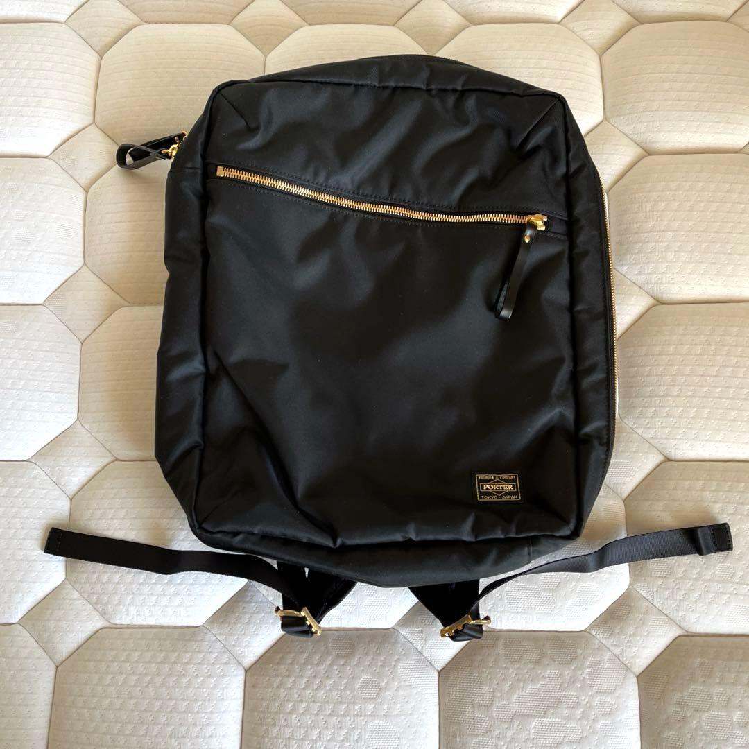 超美品✨ポーターガール　シア　バックパック　2WAY　2層　スクエア 　ブラック