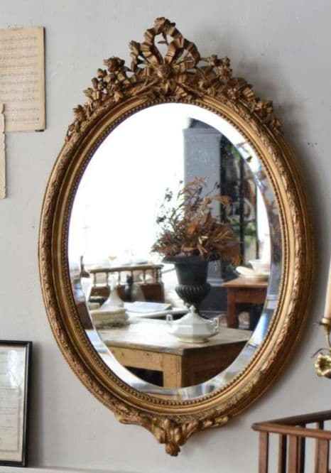 フランス アンティーク大型壁掛けミラー