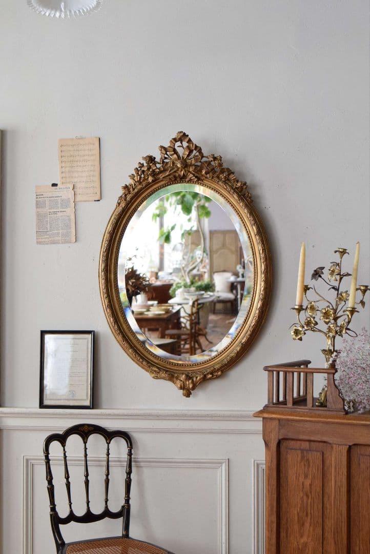 フランス アンティーク大型壁掛けミラー