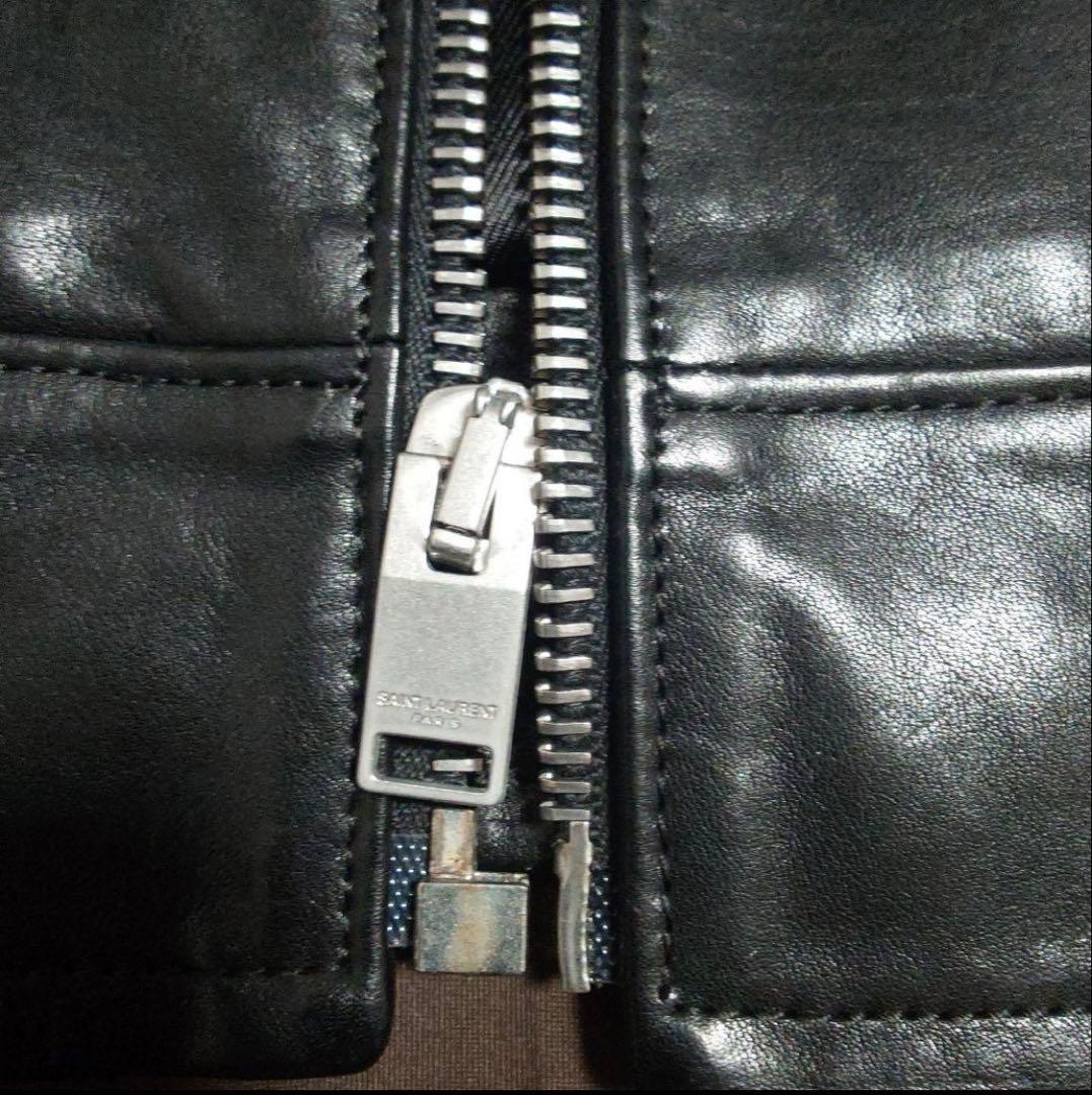 サンローランパリ カフェレーサーレザーライダースジャケット42 - メルカリ