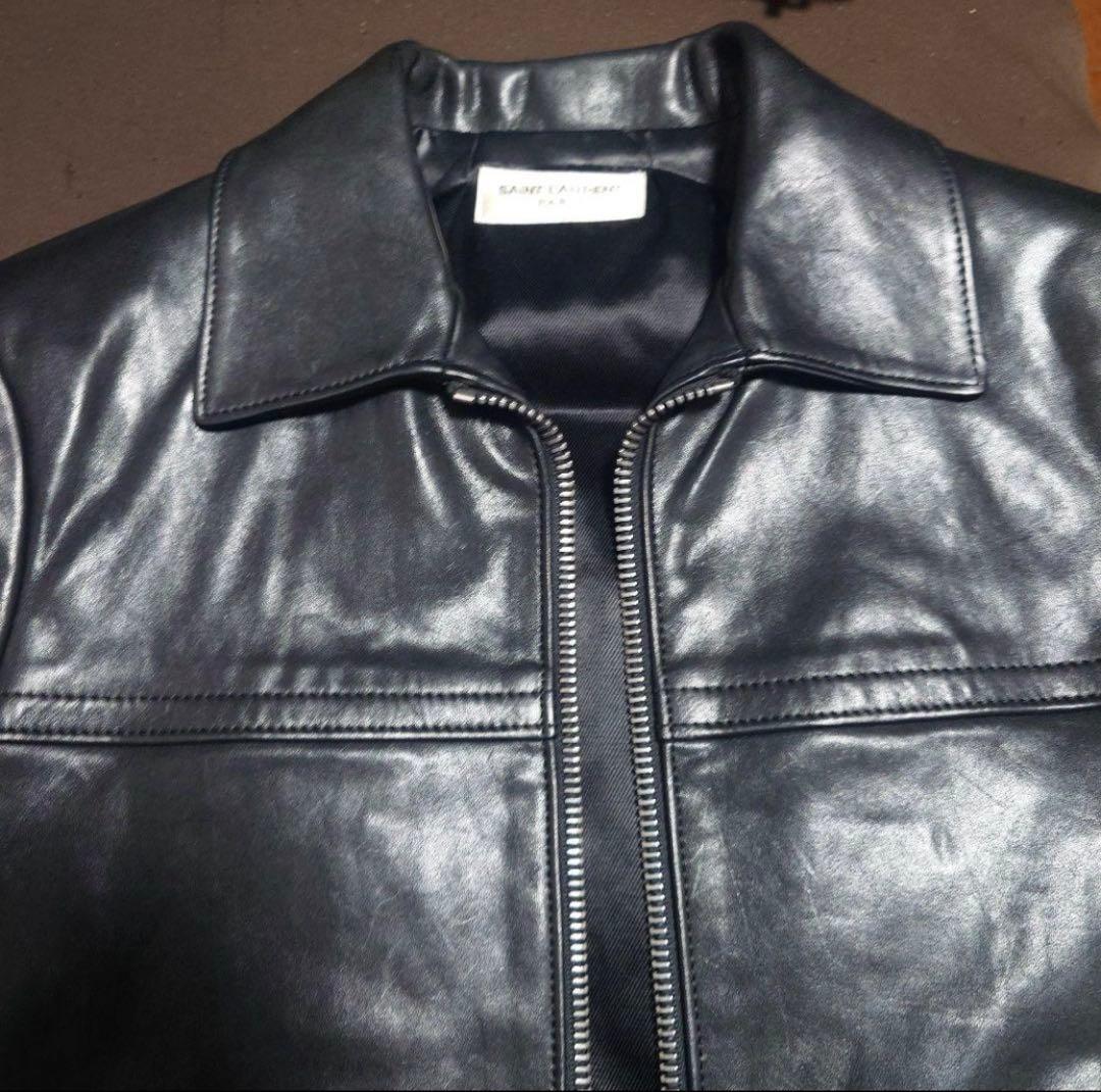 サンローランパリ カフェレーサーレザーライダースジャケット42 - メルカリ