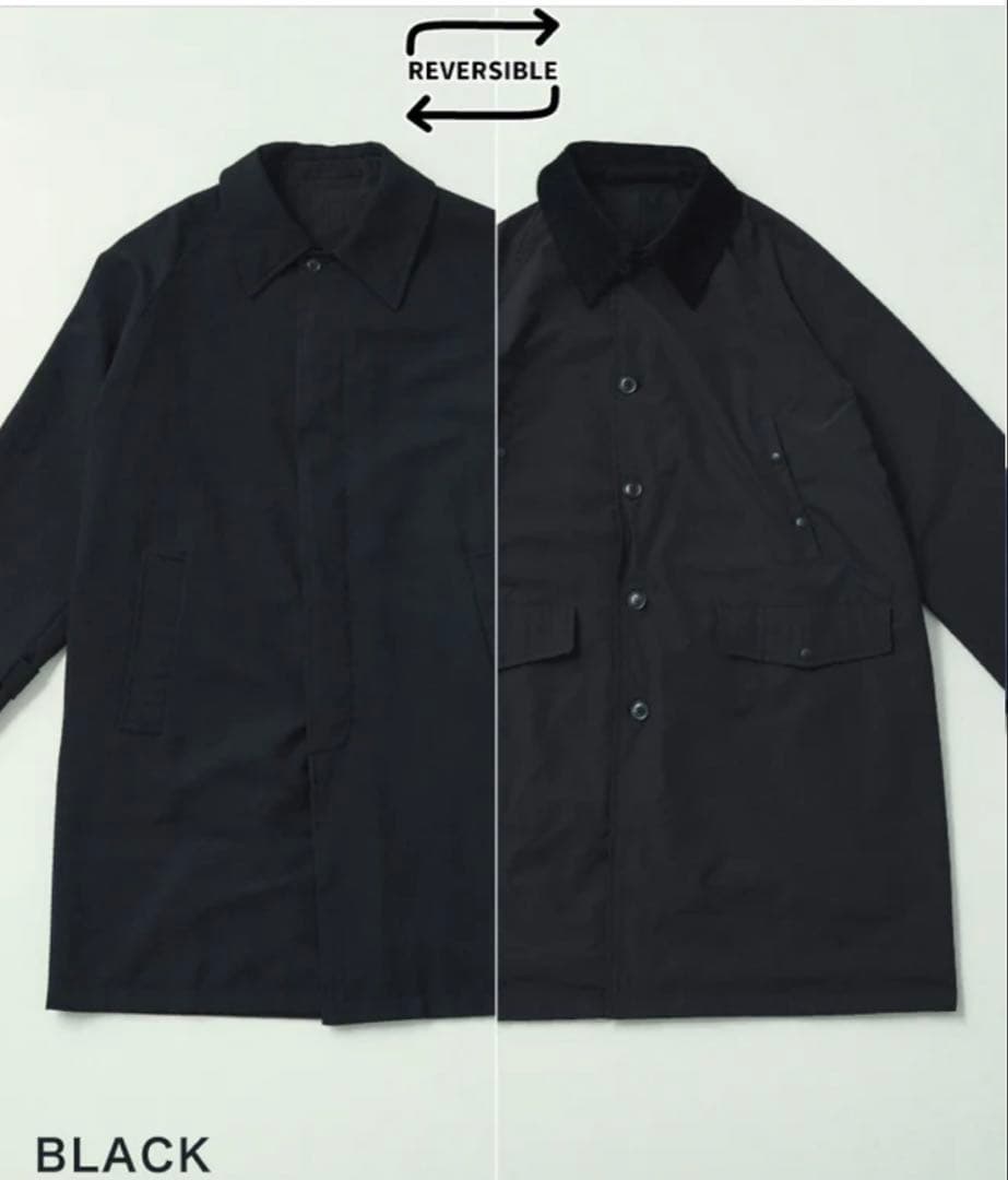 ま*と様 sacai出身デザイナーRHYTHR リバーシブルサテンコート 黒
