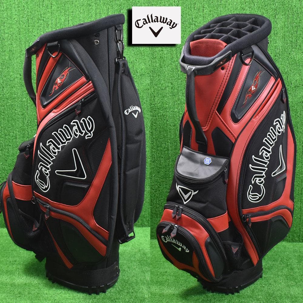 Callaway キャロウェイ ゴルフ キャディバッグ9型【黒×赤】美品！