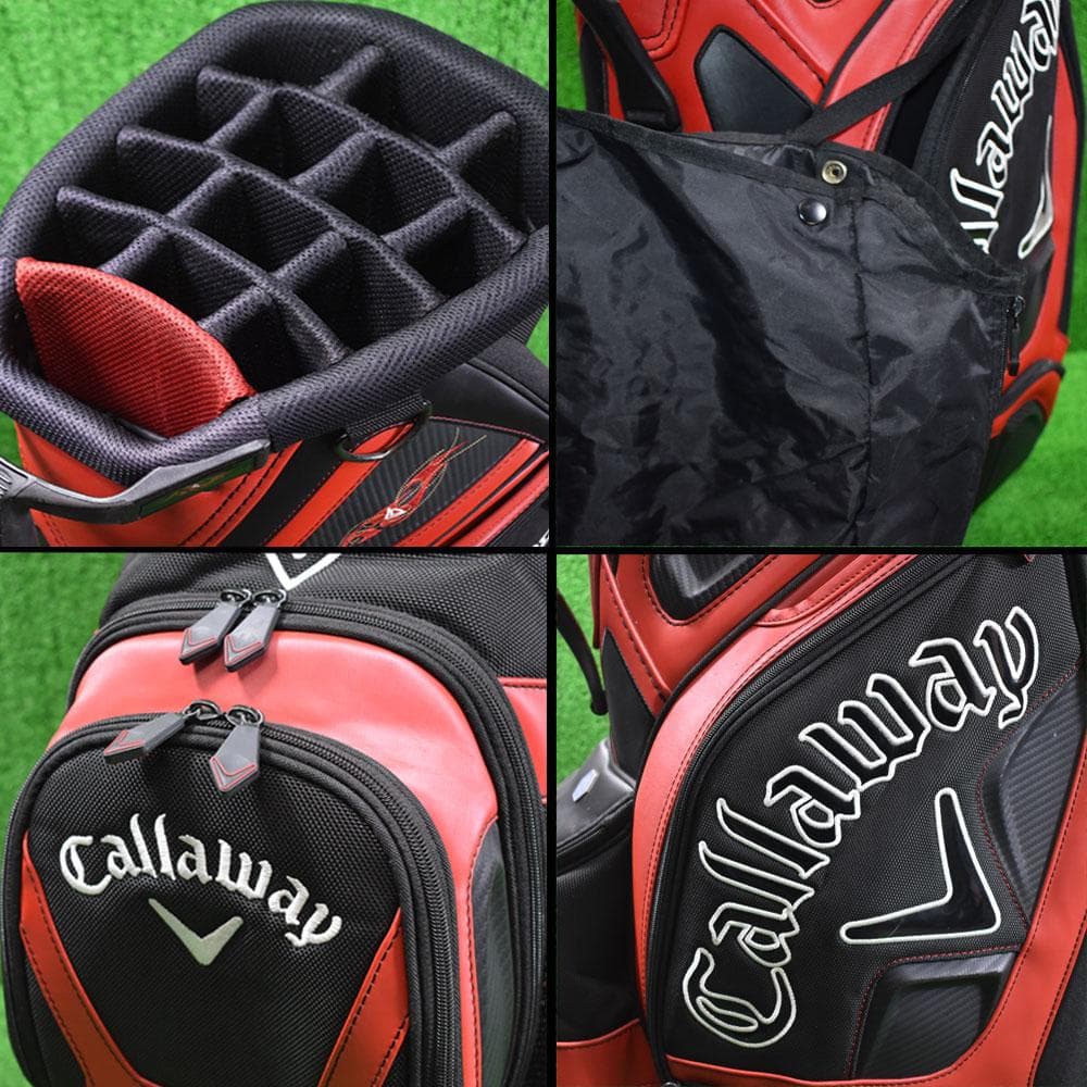 Callaway キャロウェイ ゴルフ キャディバッグ9型【黒×赤】美品！