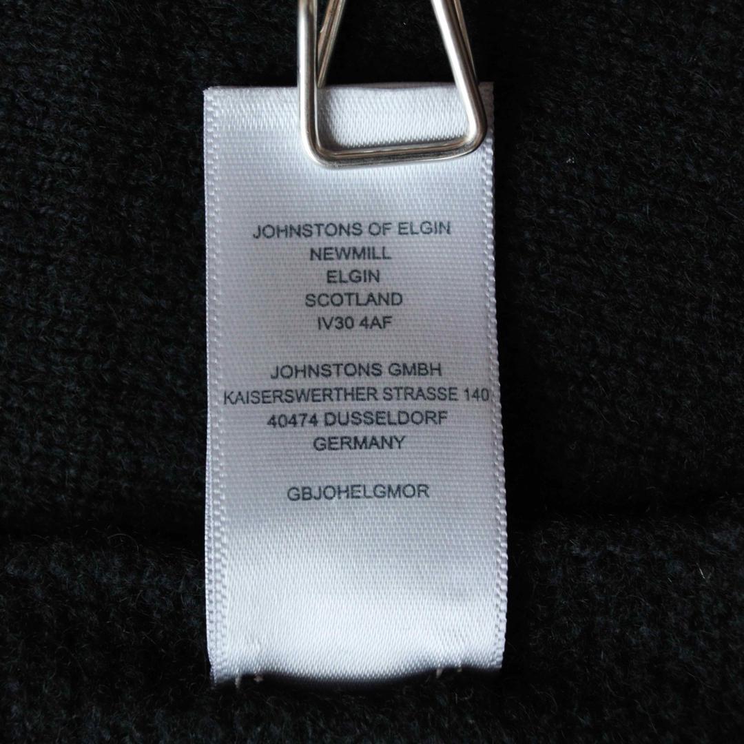 5422ジョンストンズ 大判ストール 薄手 カシミヤ100％ ブラック