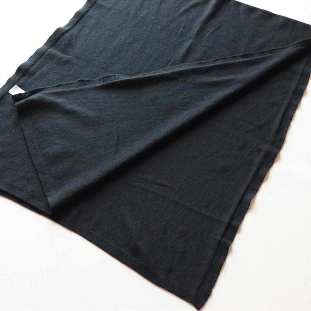 5422ジョンストンズ 大判ストール 薄手 カシミヤ100％ ブラック