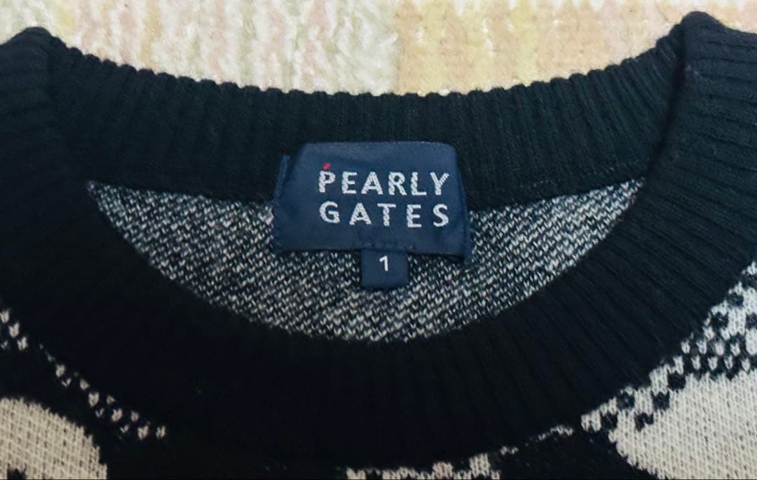 極美品】PEARLY GATES 迷彩柄ジャガードニット サイズ1 秋冬ゴルフ