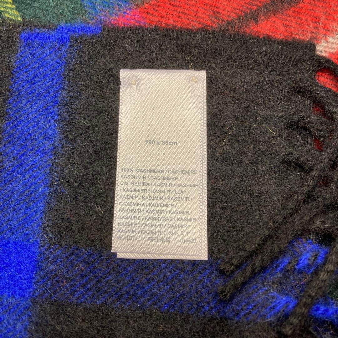 新品 ジョンストンズ カシミヤ100％ 中判ストール ブラックスチュアート