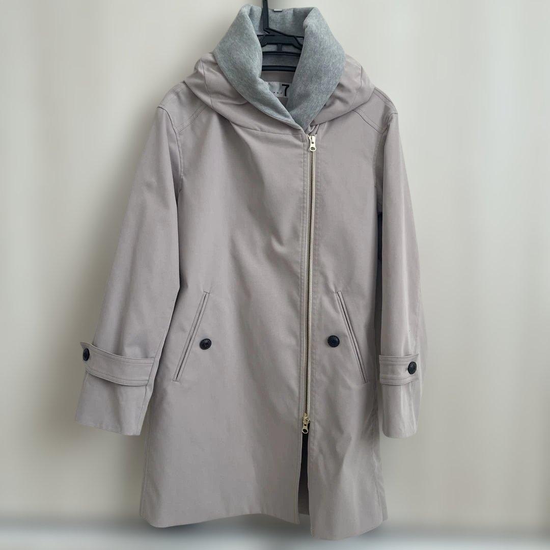 最終値下げ 美品 soeur7 フード付きライトグレーコート - メルカリ