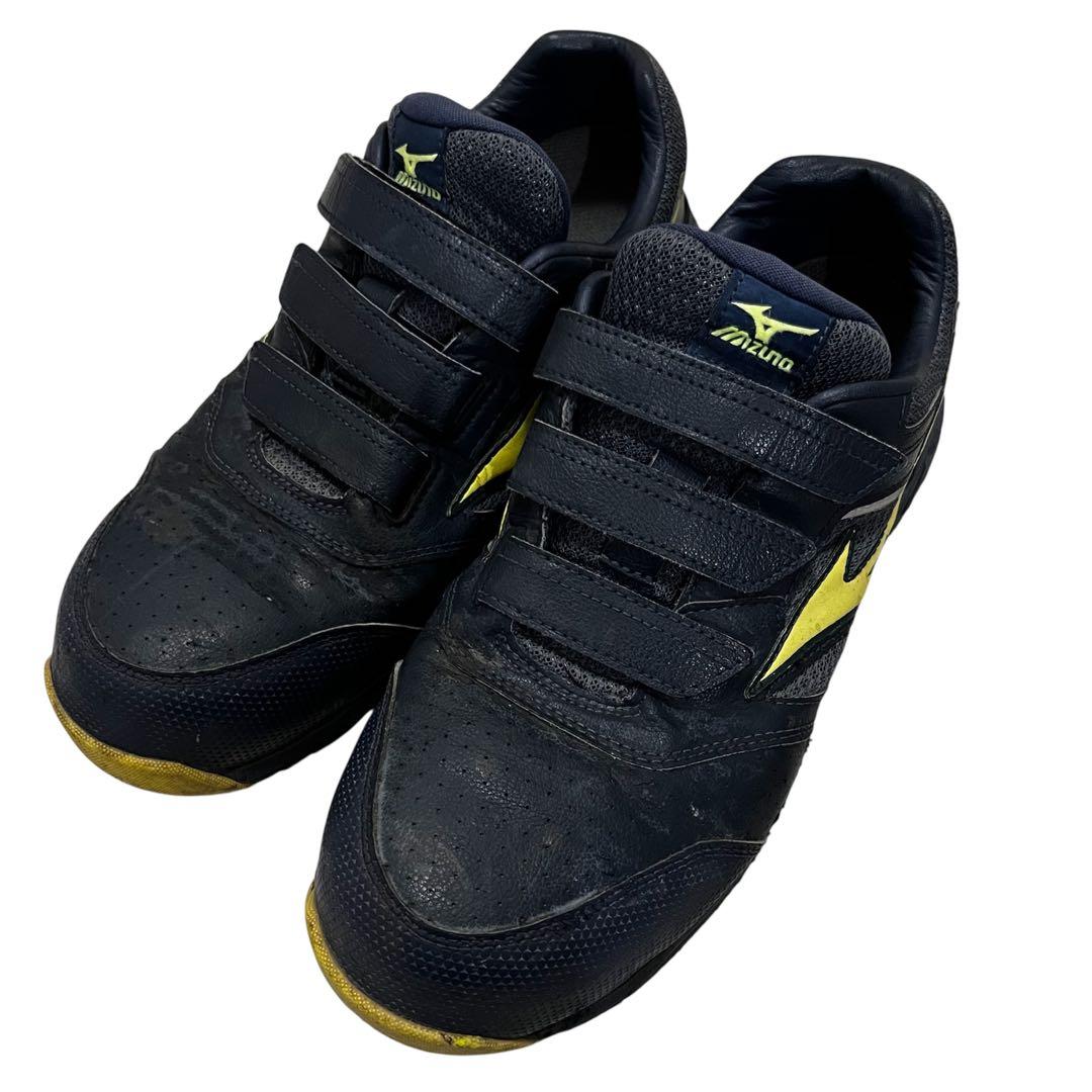 Mizuno 安全靴 ネイビー/イエロー ベルクロ 26.5 - メルカリ