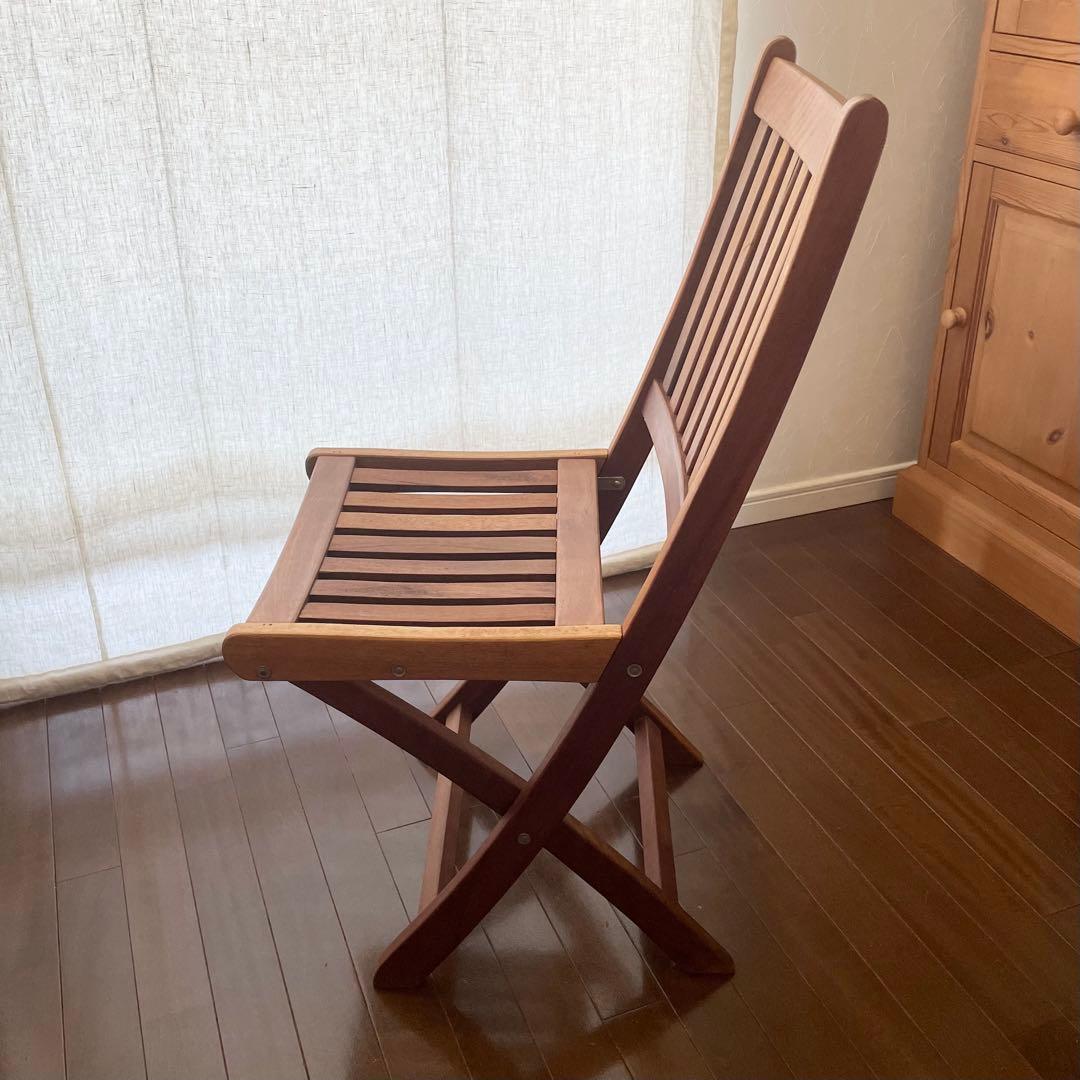 木製折りたたみスラットチェア フォールディングチェア ガーデンチェア 椅子