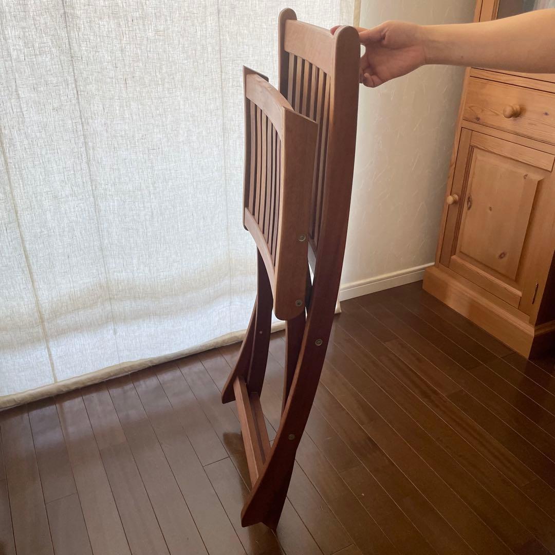 木製折りたたみスラットチェア フォールディングチェア ガーデンチェア 椅子