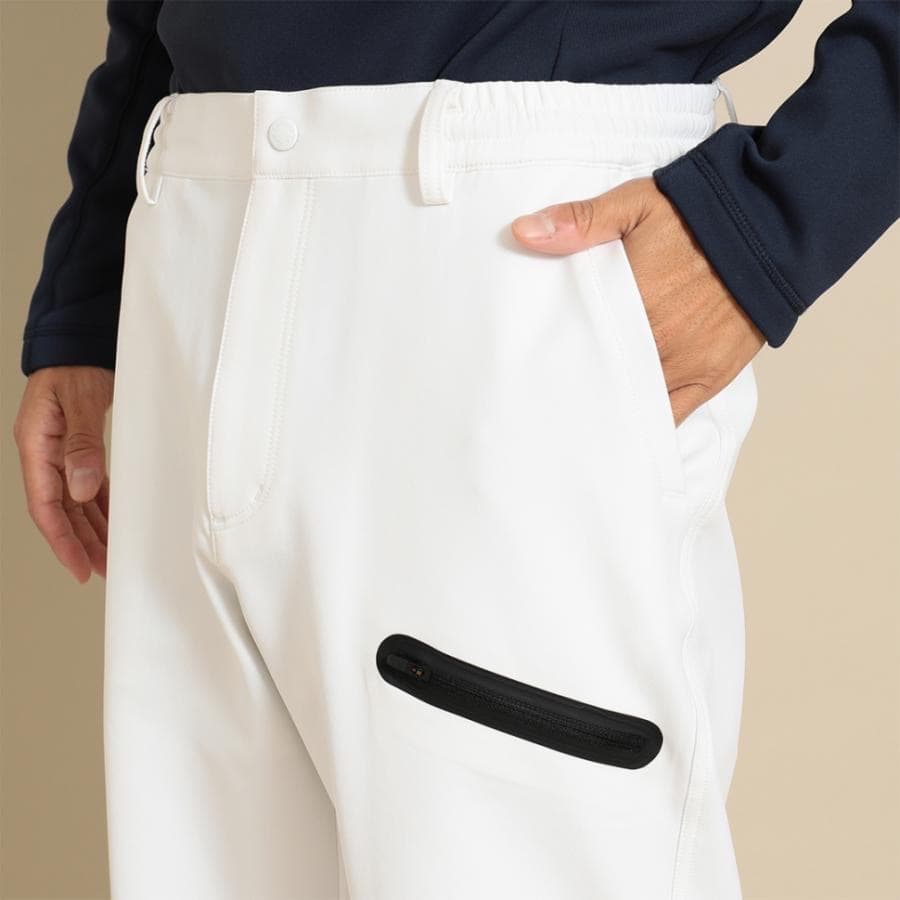 【3L】秋冬 キャロウェイ ゴルフ 保温 防風 裏起毛 テーパードパンツ 白