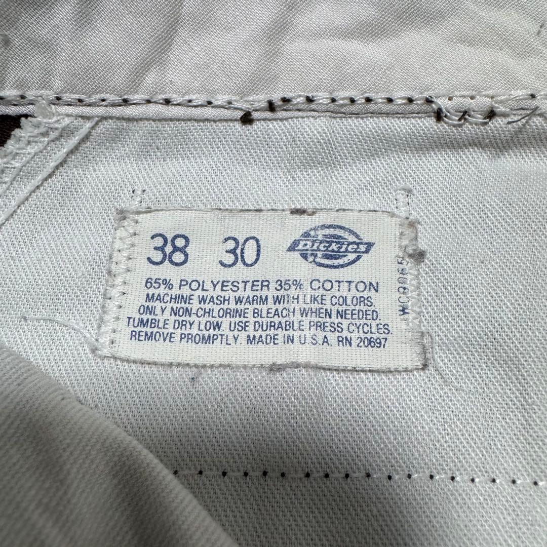 80s USA製 Dickies874 ブラウン チビタグ チノパン W38 茶