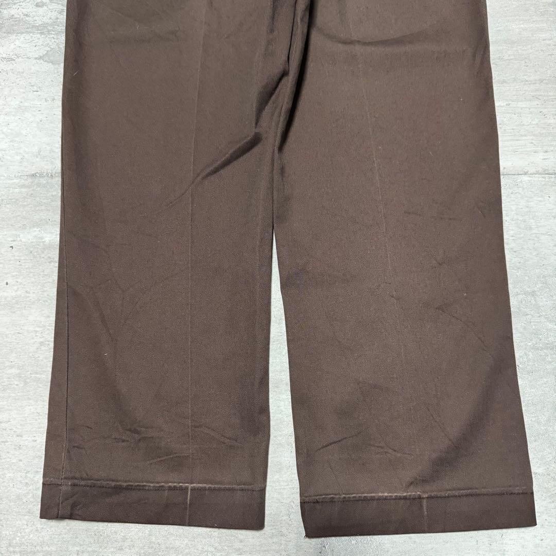 80s USA製 Dickies874 ブラウン チビタグ チノパン W38 茶