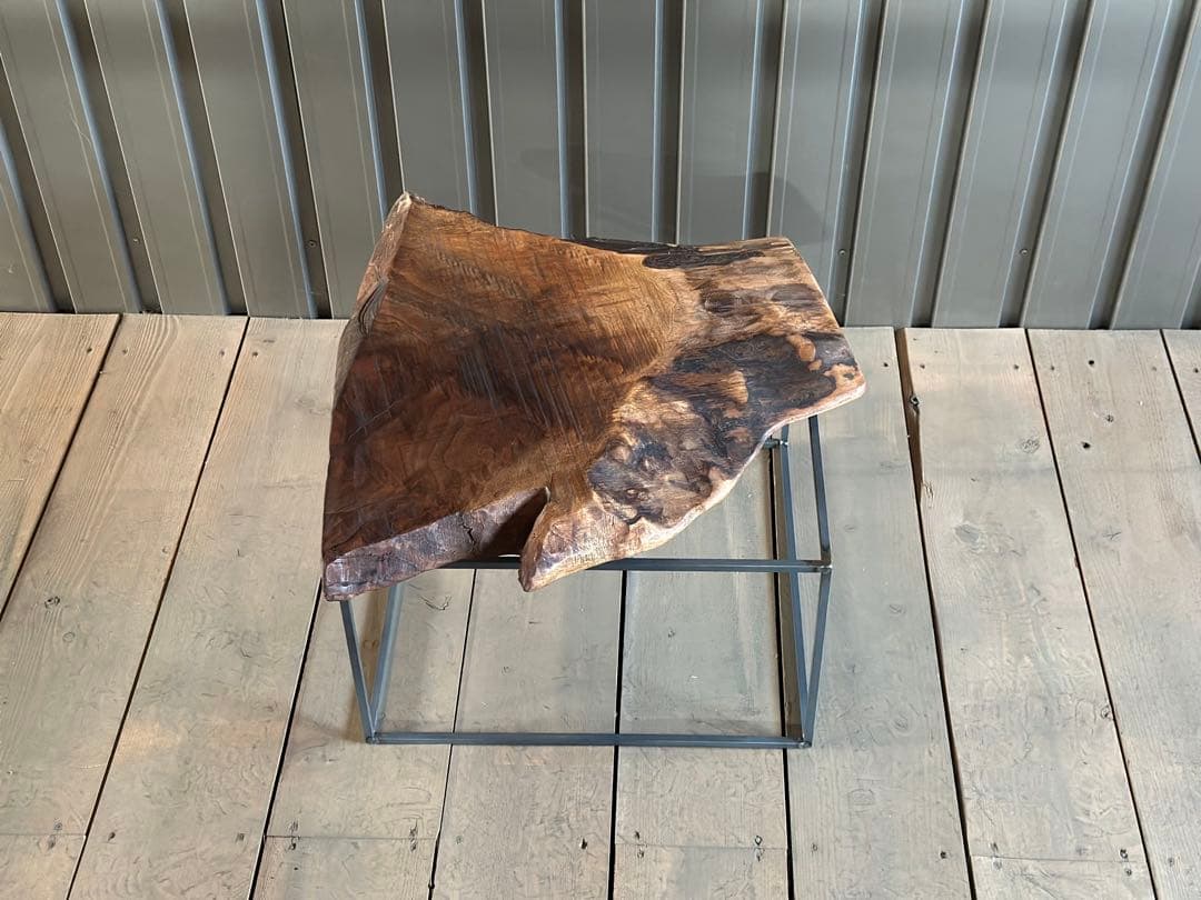 早い者勝ち！SALE！】ウォールナット 一枚板テーブル アイアン脚 花台