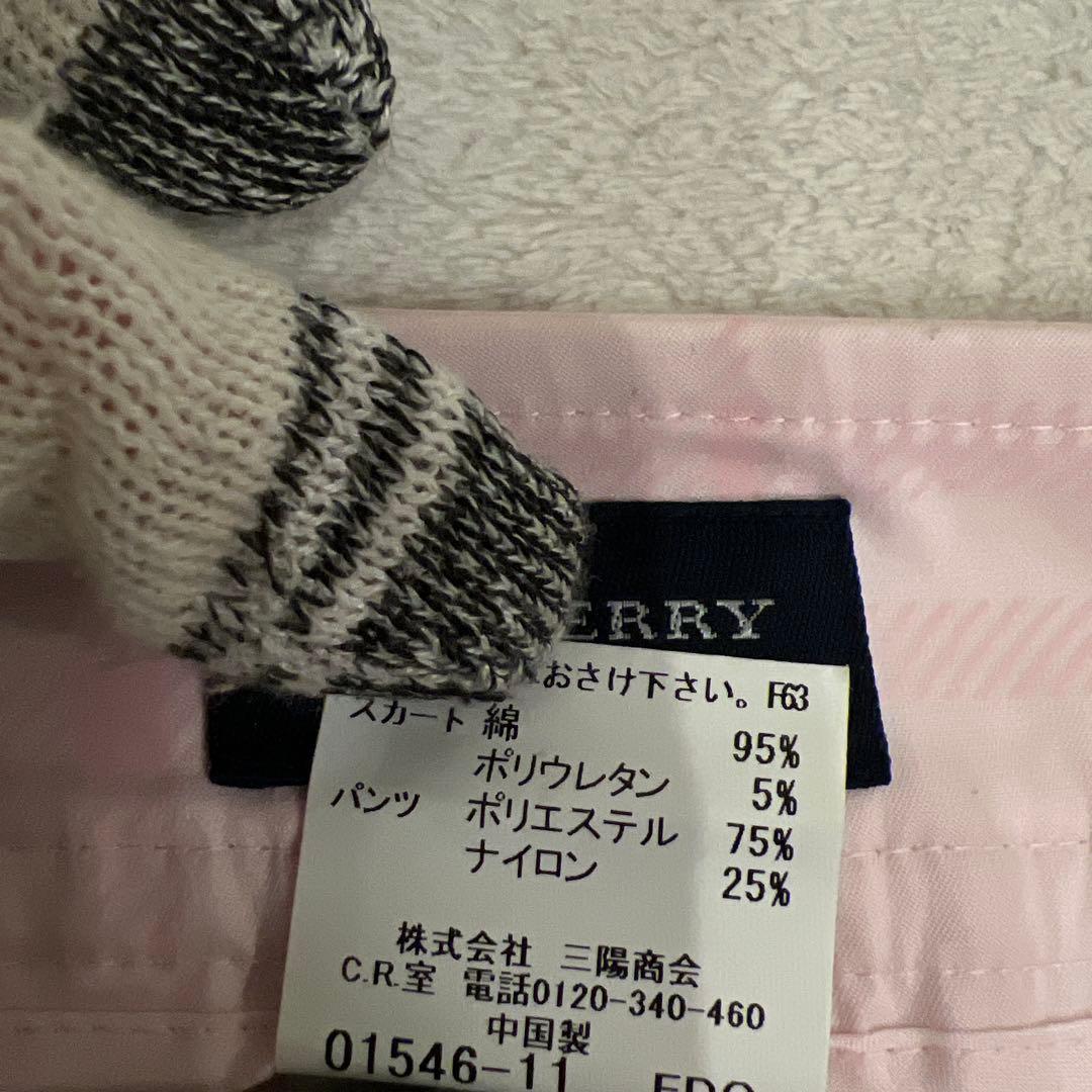 BURBERRYGOLF スカート　インナーパンツ付　ピンク　7号　ノバチェック