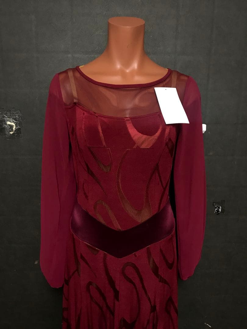 ボルドーワンピース3341