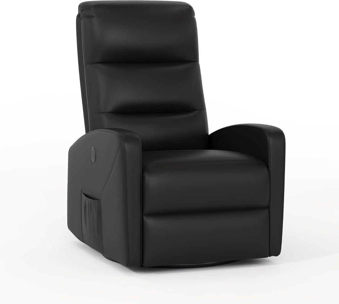 電動リクライニングソファ　一人用　ブラック革