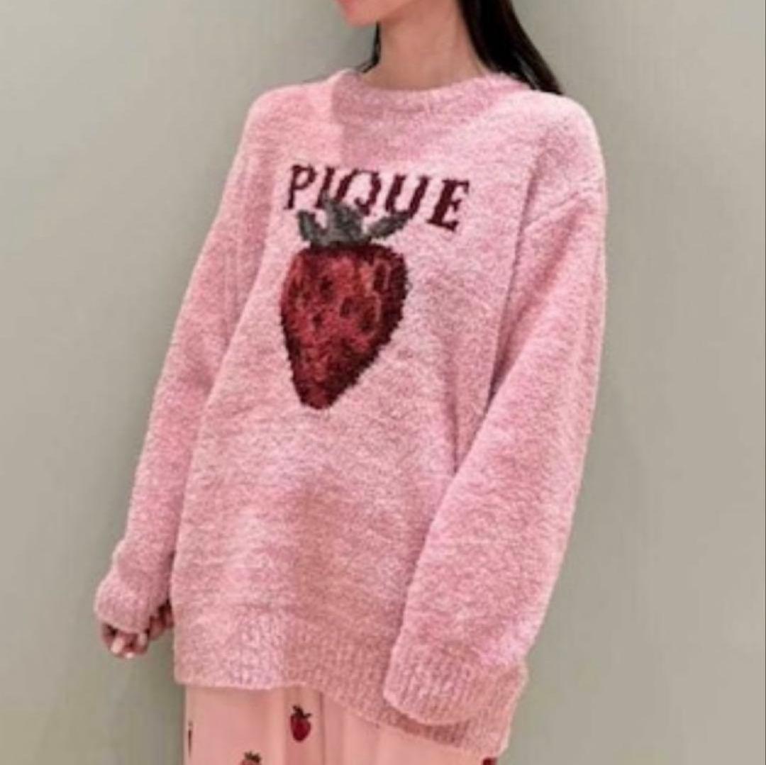 ♡新品 ジェラートピケ メランジストロベリージャガードプルオーバー