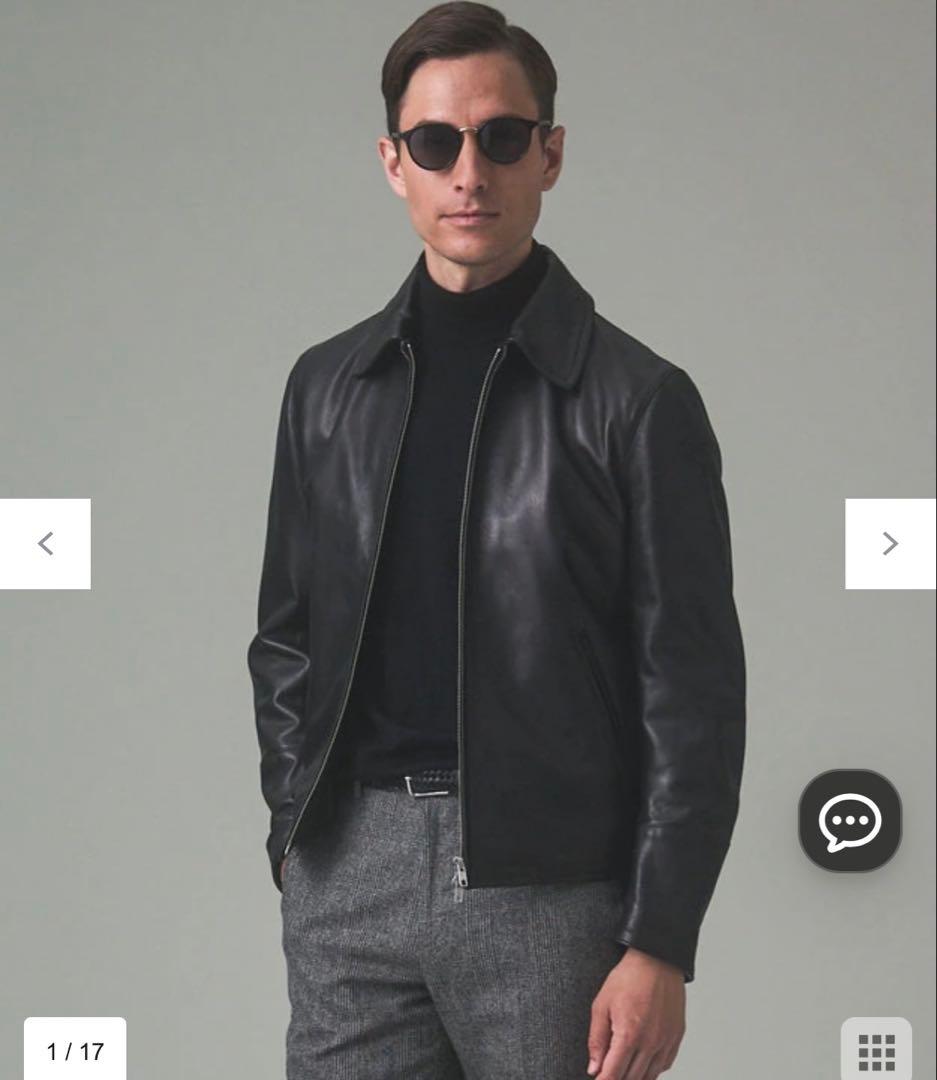 「シープレザー シングルカラー レザーブルゾン Lサイズ相当」金額交渉有