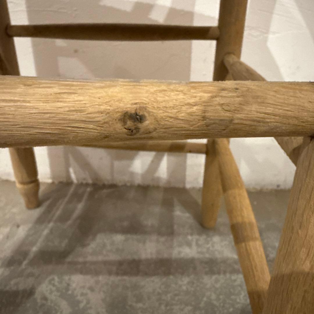 年末年始saleヴィンテージ　ダイニングチェア　カフェチェア　藁座面　剥離　5