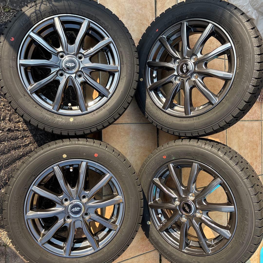 155.65R14 GOODYEARホイールナットセット美品中古スタッドレス