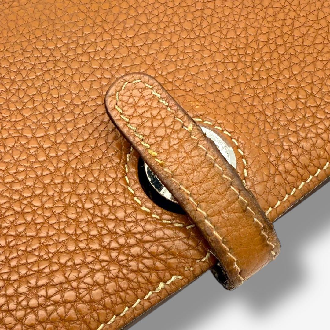 【美品】エルメス 財布 ドゴンGM トゴ HERMES 長財布 ゴールド