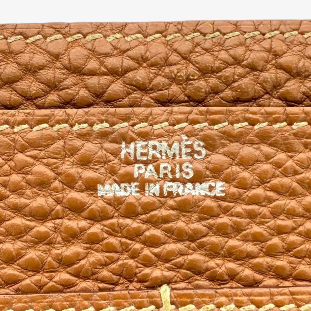 【美品】エルメス 財布 ドゴンGM トゴ HERMES 長財布 ゴールド