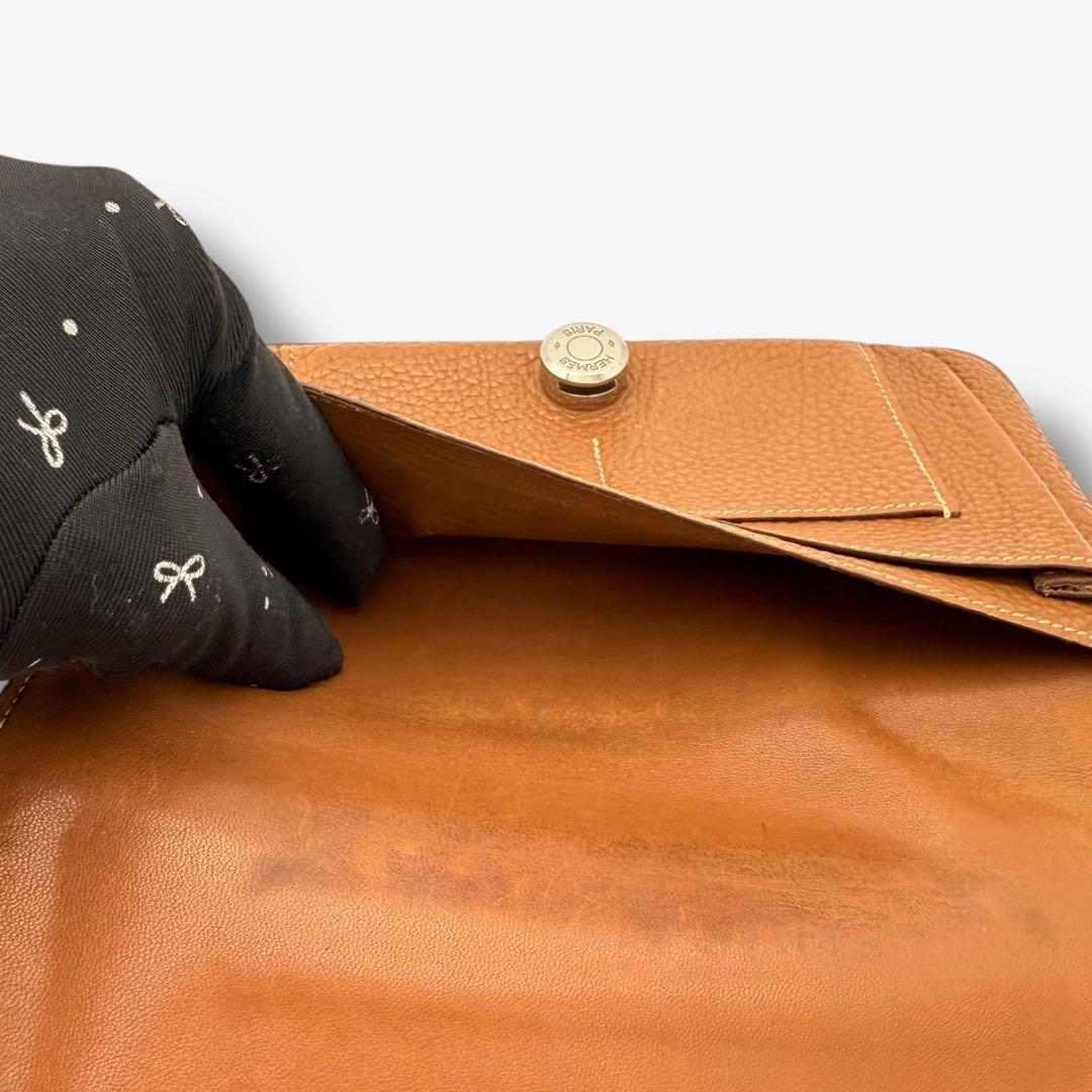 【美品】エルメス 財布 ドゴンGM トゴ HERMES 長財布 ゴールド