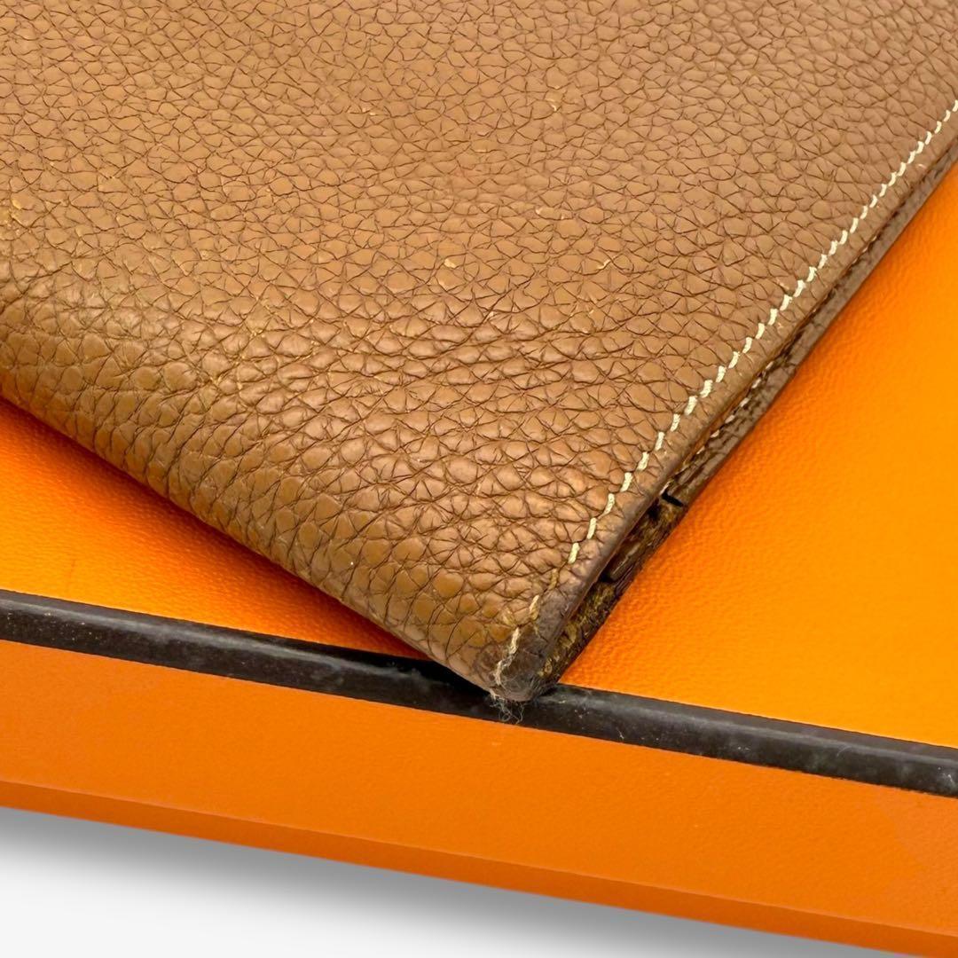 【美品】エルメス 財布 ドゴンGM トゴ HERMES 長財布 ゴールド