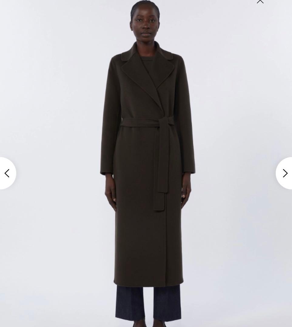 希少色【極美品】マックスマーラ ベルテッドコート アンゴラ混 深緑色 40 L