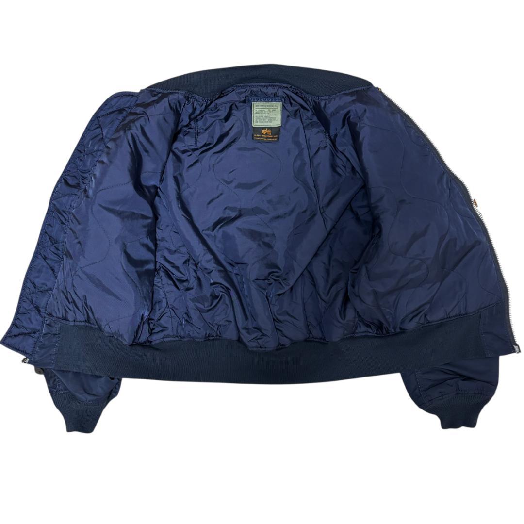 90s USA製 ALPHA MA-1 グランドクルー ネイビー L