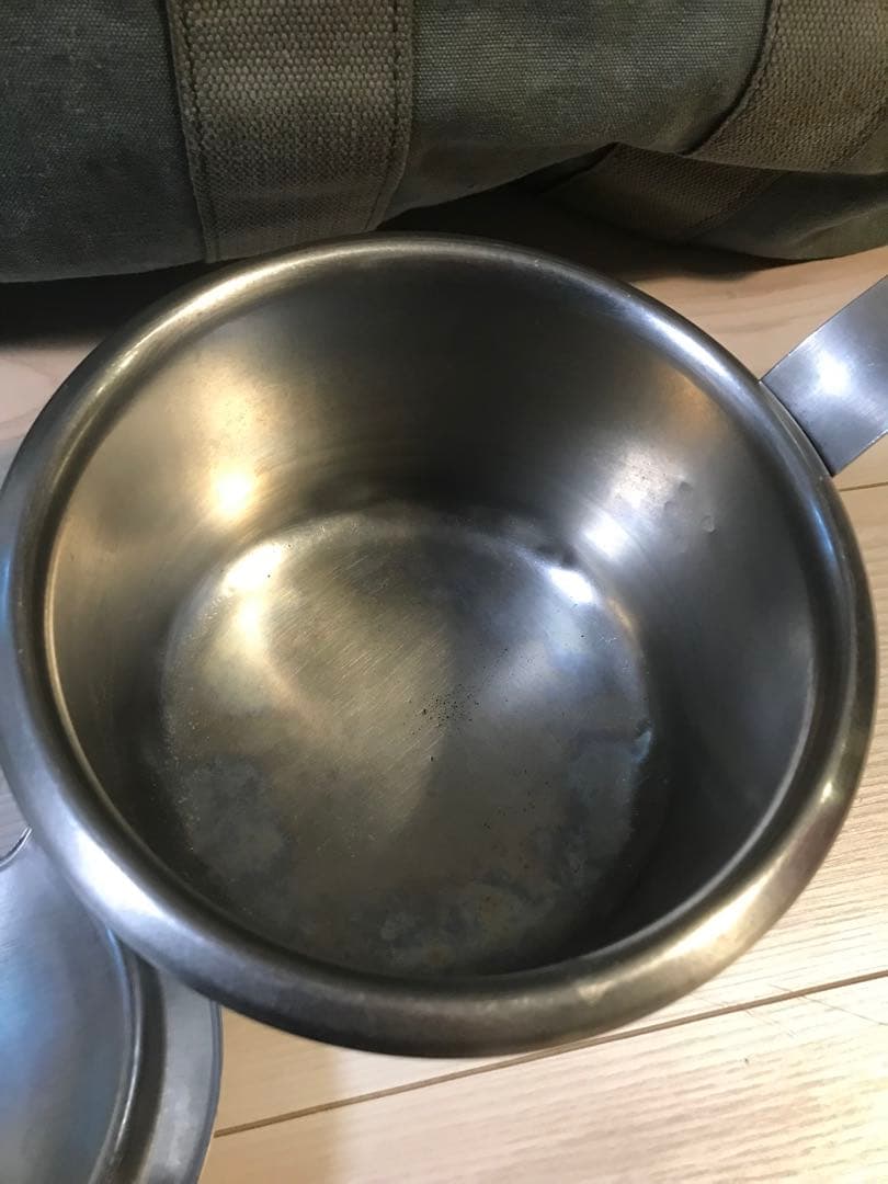 米軍 実物　usn 鍋　お玉　武骨　キャンプ　ミリキャン　カトラリー　アウトドア