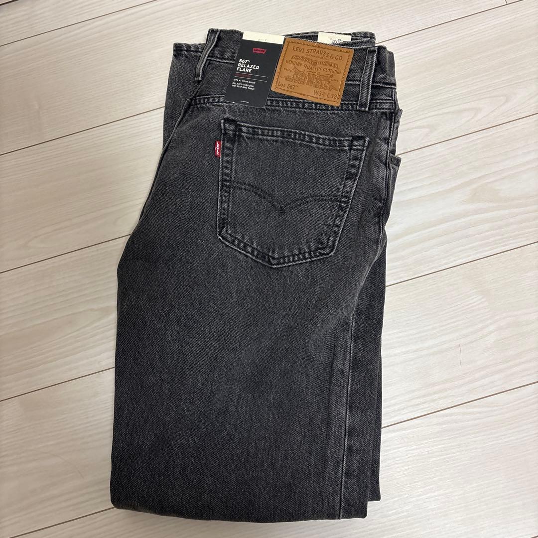 リーバイス 567 リラックスフレア W34 L32 ブラック 福袋 - メルカリ