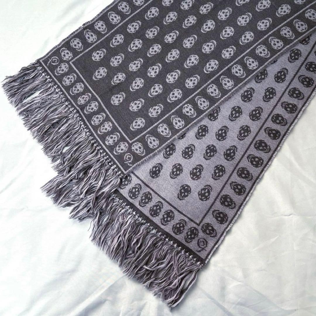 れ*ん様 レア品　アレキサンダーマックイーン　マフラー　チャコールグレー×パープ