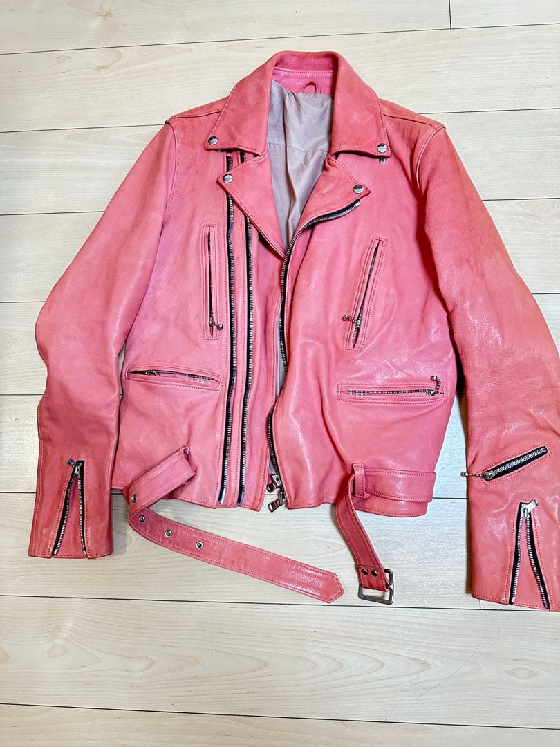 The Viridi-anne) ピンク ダブルライダースジャケット - メルカリ