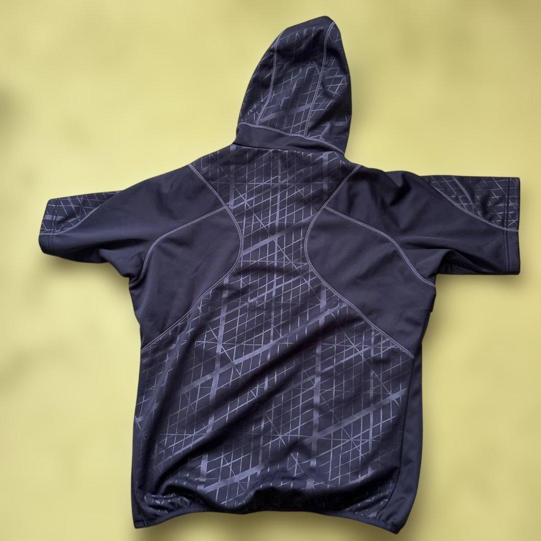 【美品】Mizuno Pro パーカー　半袖　裏起毛　L