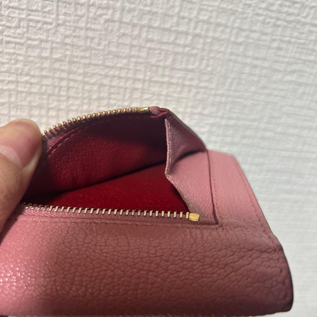 miu miu ピンク 三つ折りレター財布