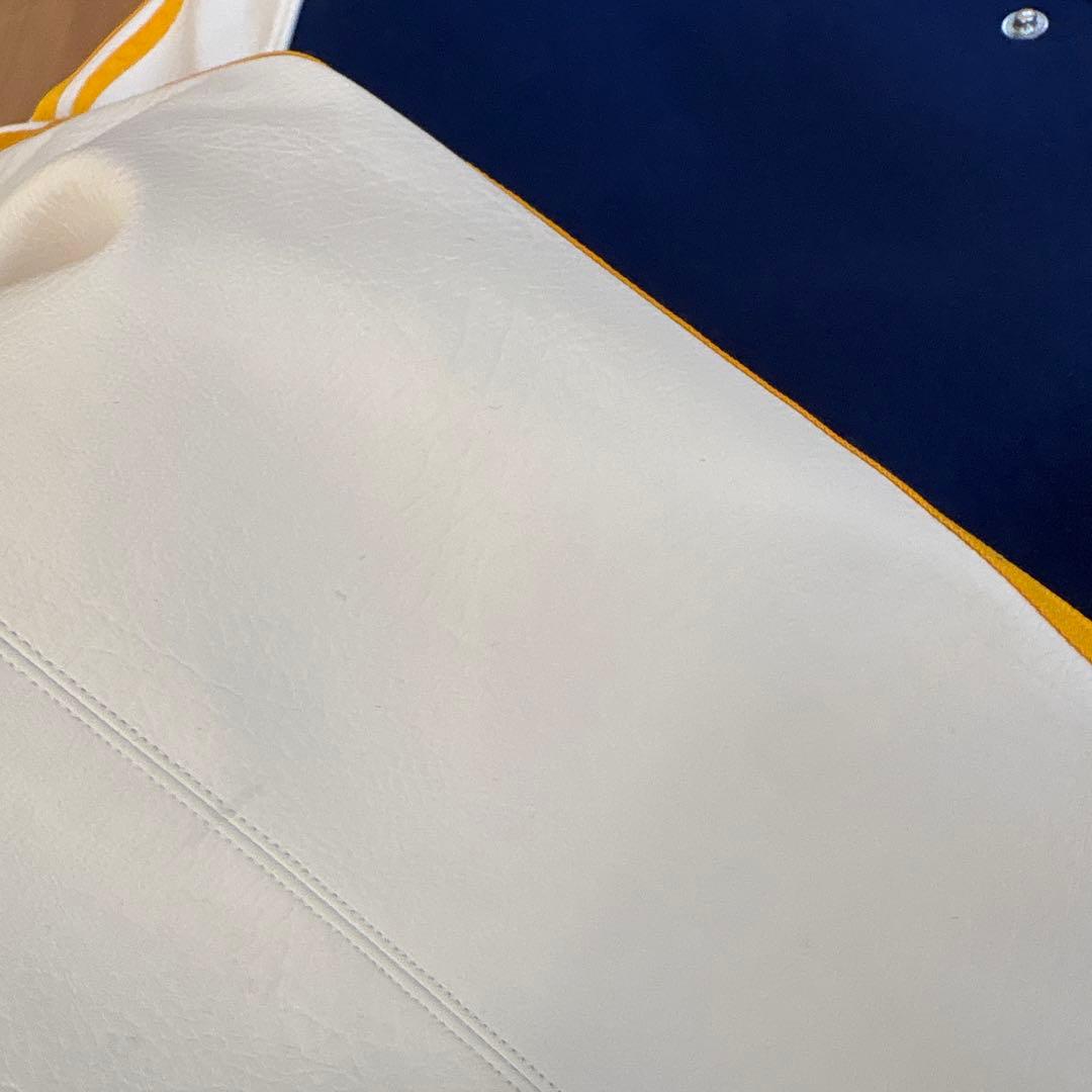 アディダス ボンバージャケット XL スタジャン 青 白美 黄色 美品