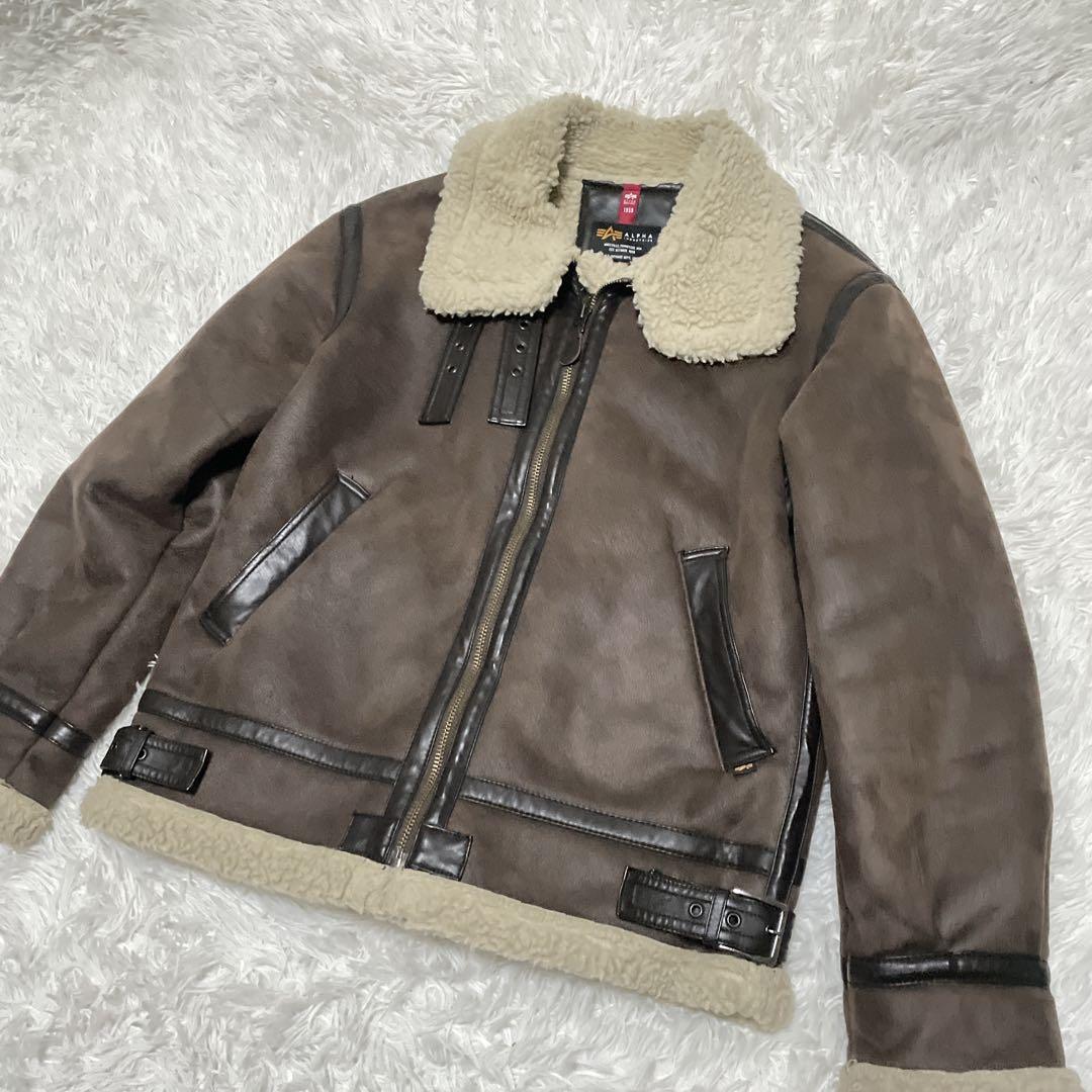 アルファインダストリーズ　B-3 ムートンジャケット　フライトジャケット　L