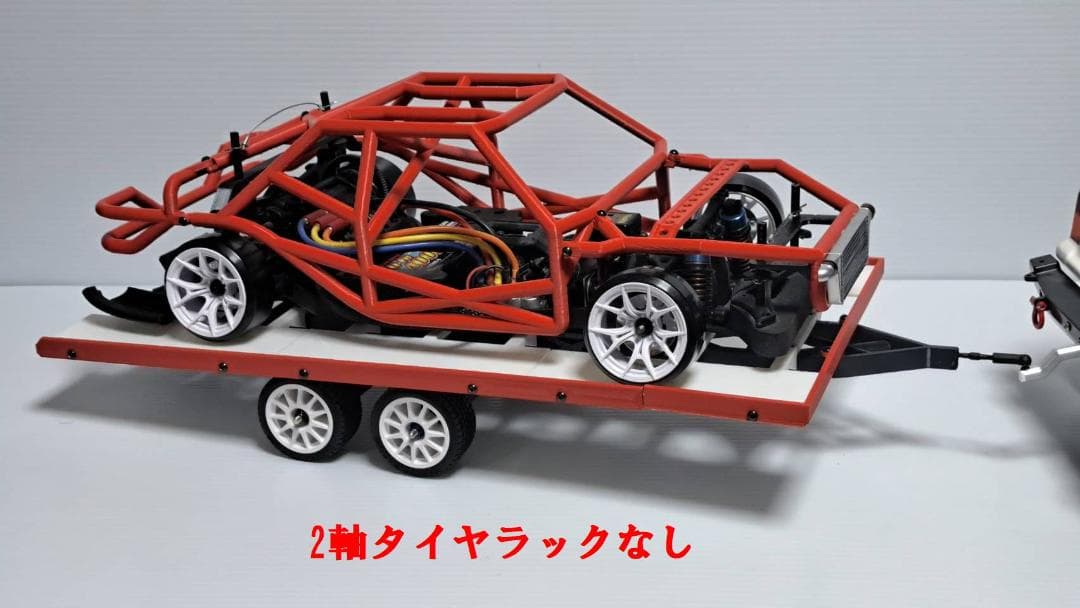 1/10 ラジコン用 車載牽引トレーラー ローダー ドリフト クローラー