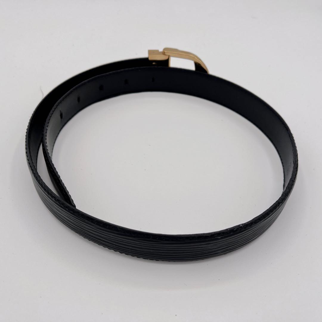 ルイヴィトン サンチュール レザーべルト ゴールドバックル　黒　110 44